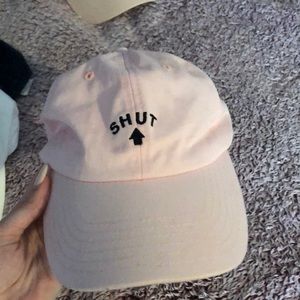 Light pink “shut up” hat